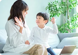 親子の写真